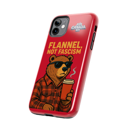 "Flannel, Not Fascism" Tough Phone Cases