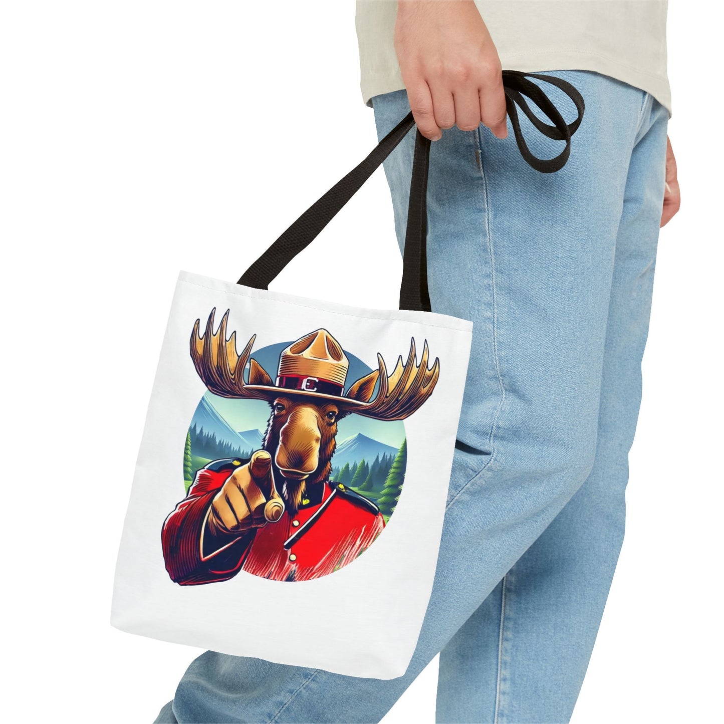 "Mountie Moose Needs You!" Tote Bag (AOP)