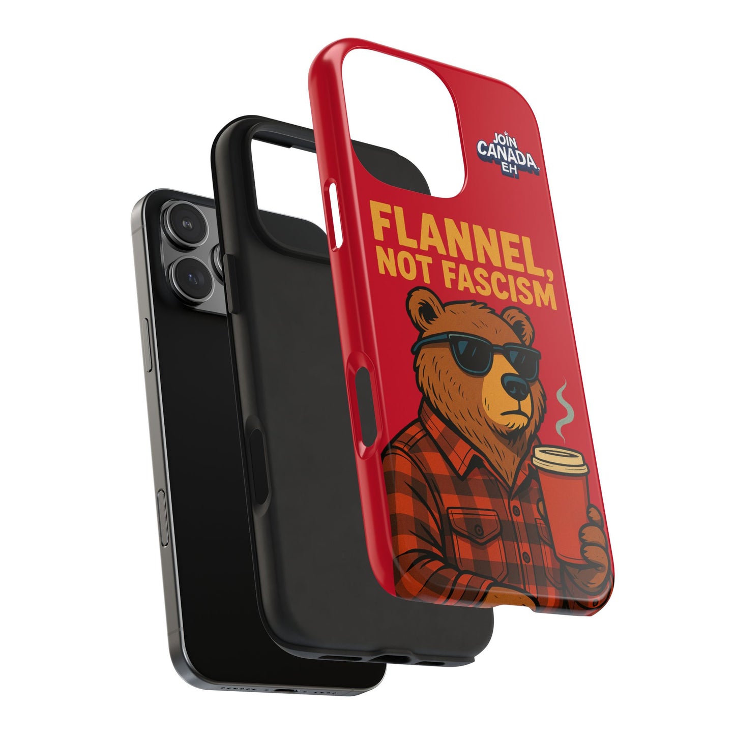 "Flannel, Not Fascism" Tough Phone Cases