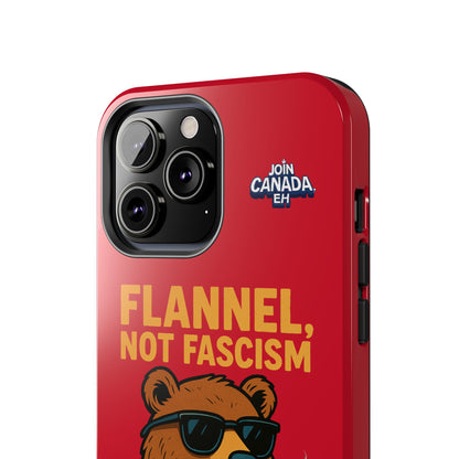"Flannel, Not Fascism" Tough Phone Cases