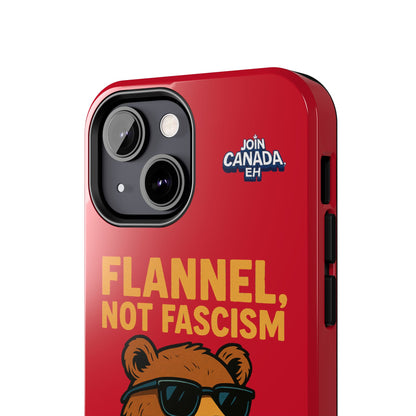 "Flannel, Not Fascism" Tough Phone Cases