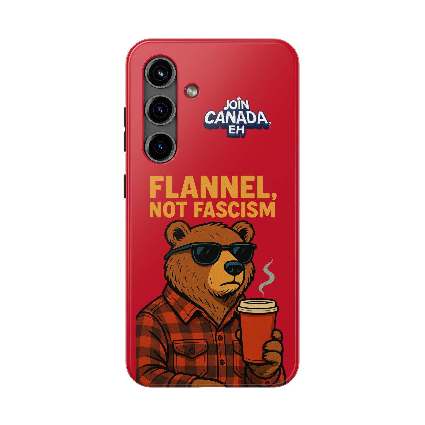 "Flannel, Not Fascism" Tough Phone Cases