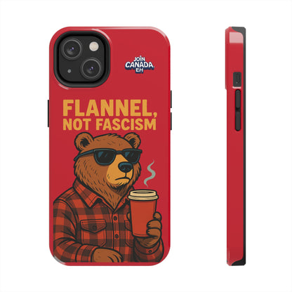 "Flannel, Not Fascism" Tough Phone Cases