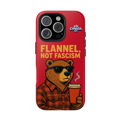 "Flannel, Not Fascism" Tough Phone Cases