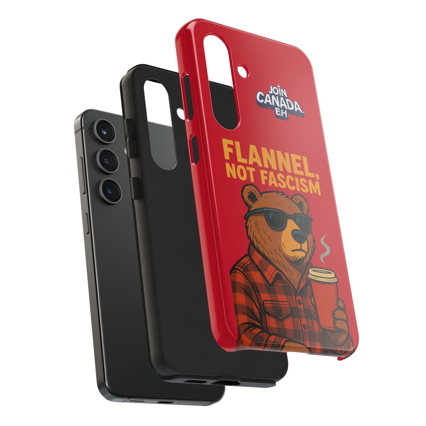 "Flannel, Not Fascism" Tough Phone Cases