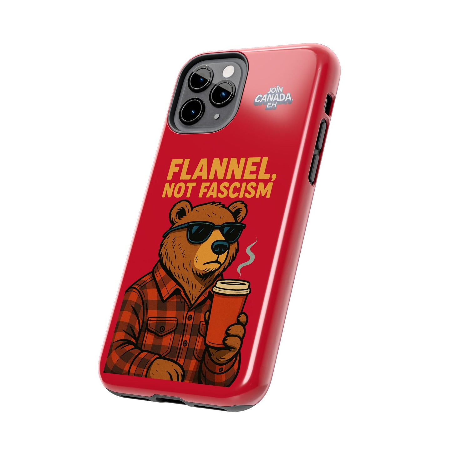"Flannel, Not Fascism" Tough Phone Cases