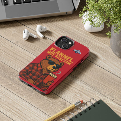 "Flannel, Not Fascism" Tough Phone Cases