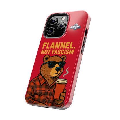 "Flannel, Not Fascism" Tough Phone Cases