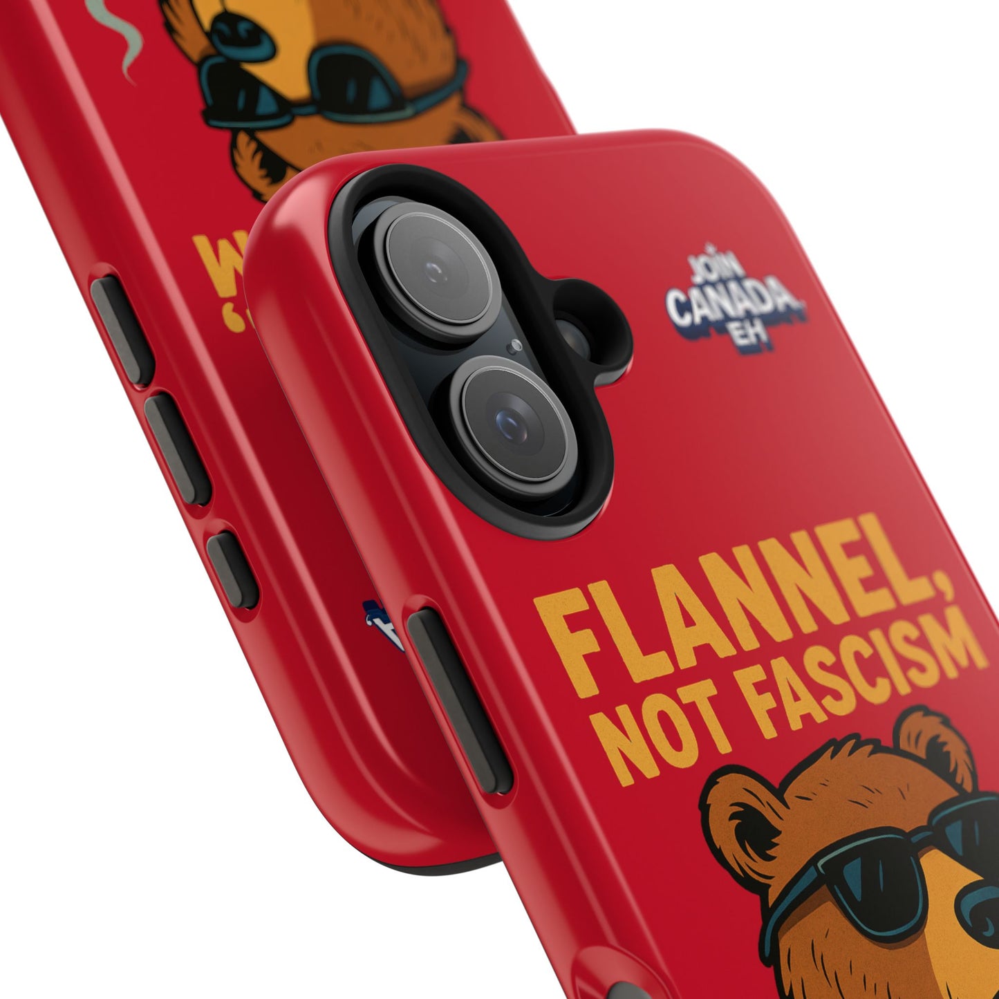 "Flannel, Not Fascism" Tough Phone Cases
