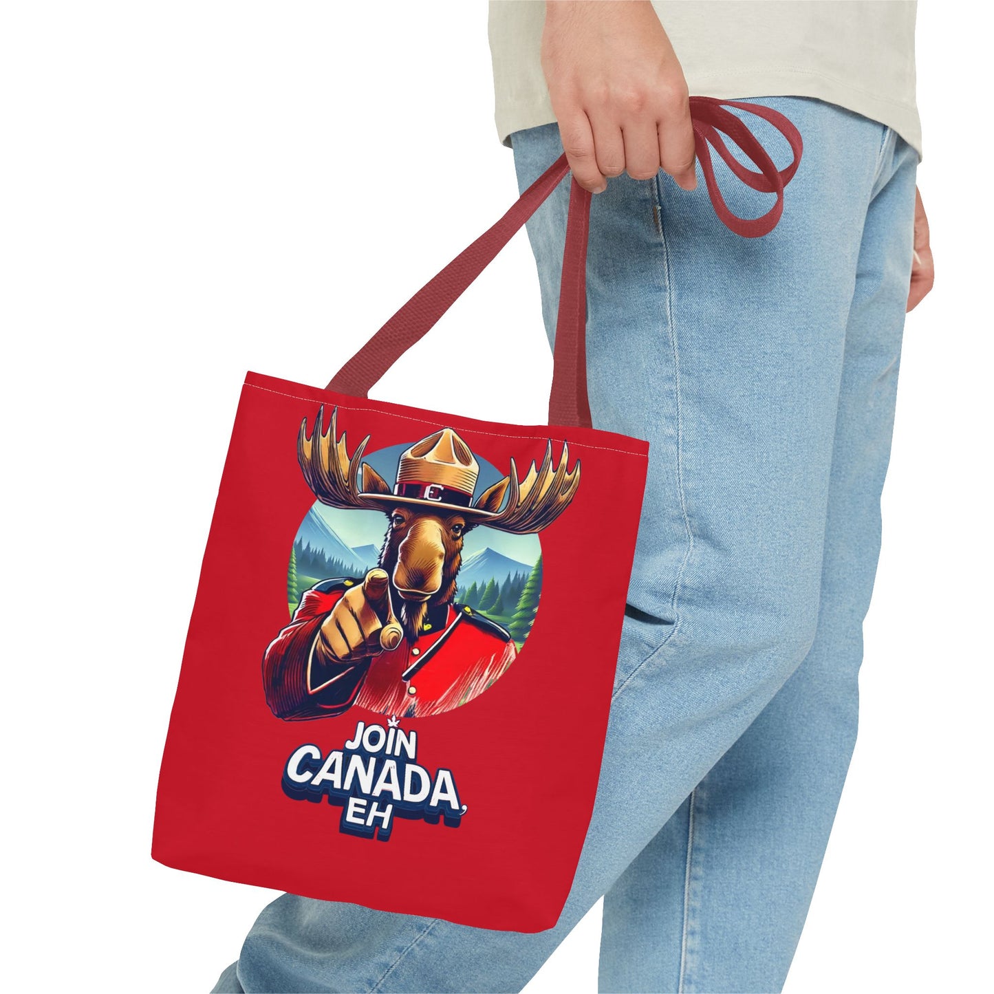 "Mountie Moose Needs You!" Tote Bag (AOP)
