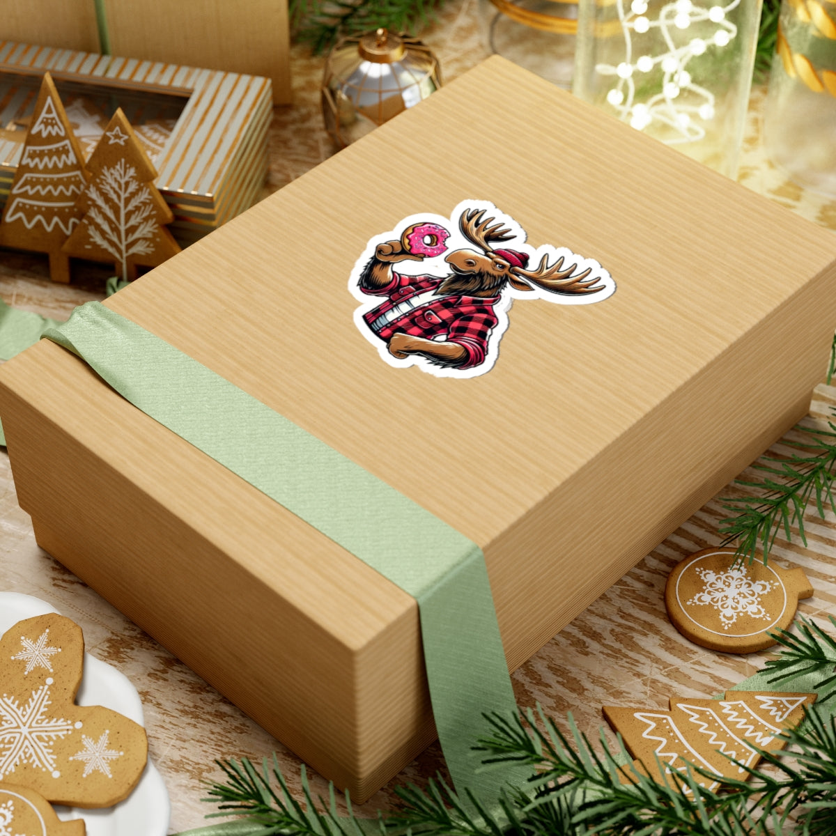 "Donut Mess With The Moose" Kiss-Cut Sticker