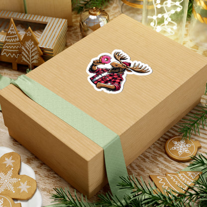 "Donut Mess With The Moose" Kiss-Cut Sticker