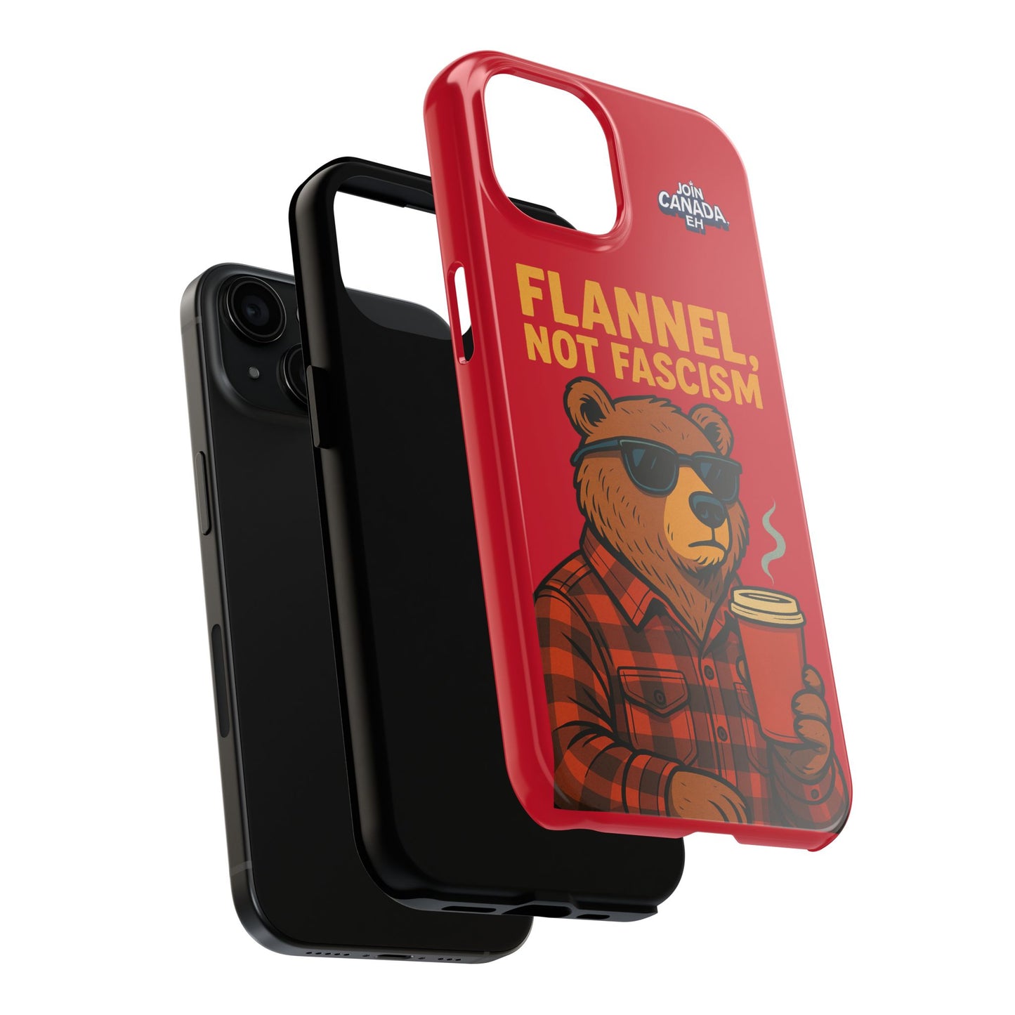 "Flannel, Not Fascism" Tough Phone Cases