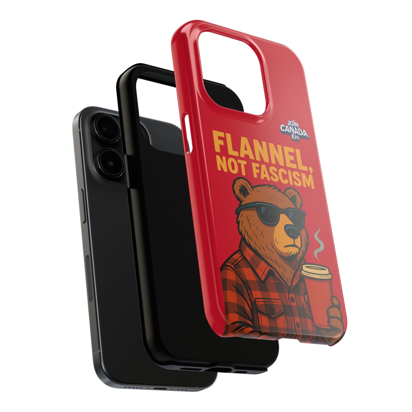 "Flannel, Not Fascism" Tough Phone Cases