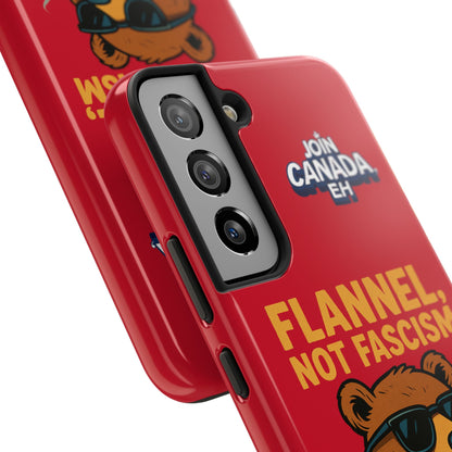 "Flannel, Not Fascism" Tough Phone Cases