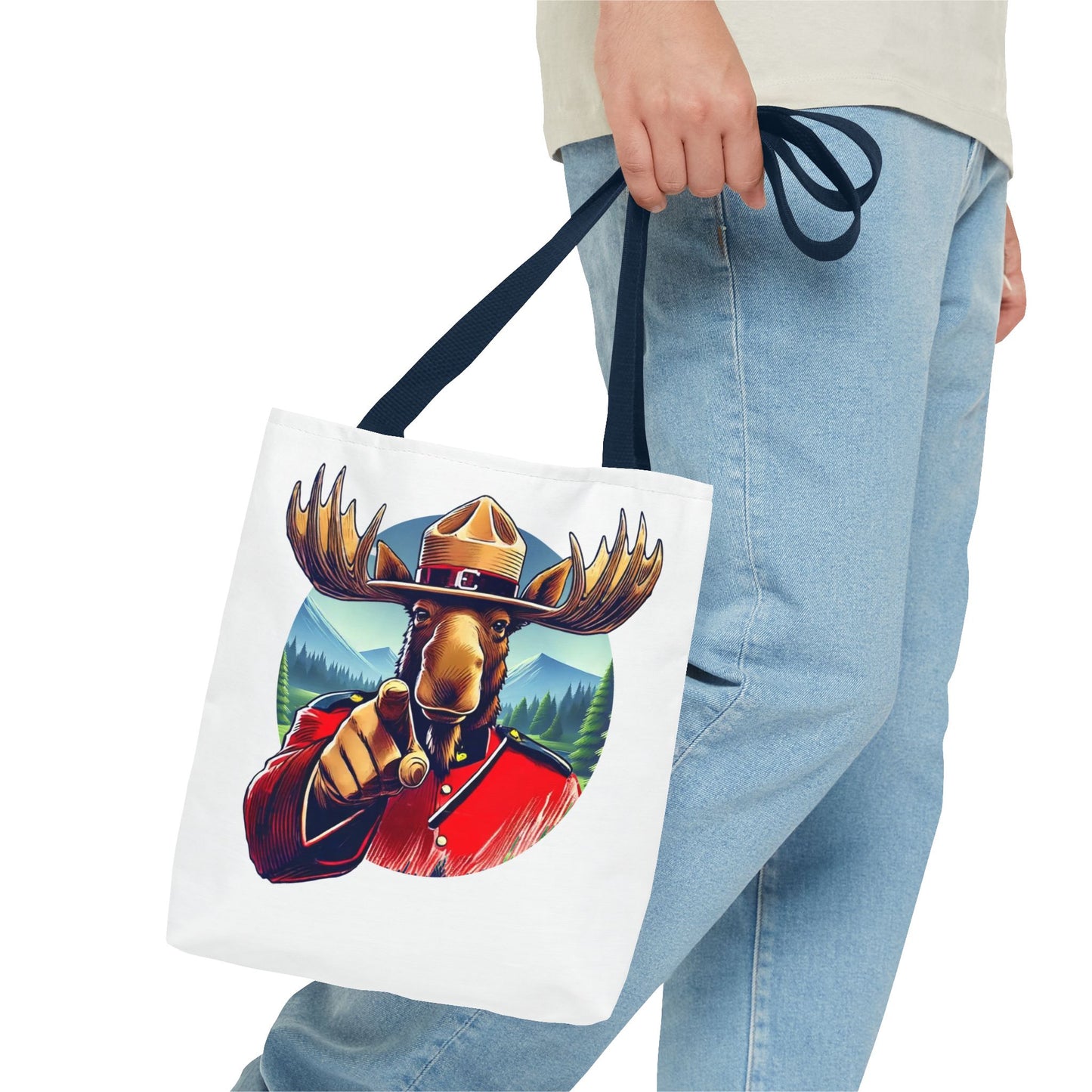"Mountie Moose Needs You!" Tote Bag (AOP)