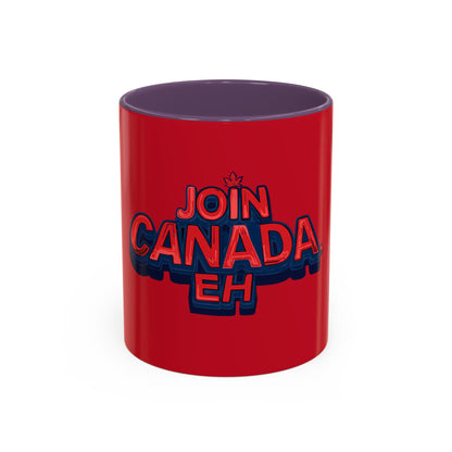 "Join Canada, Eh" Accent Coffee Mug (11, 15oz)