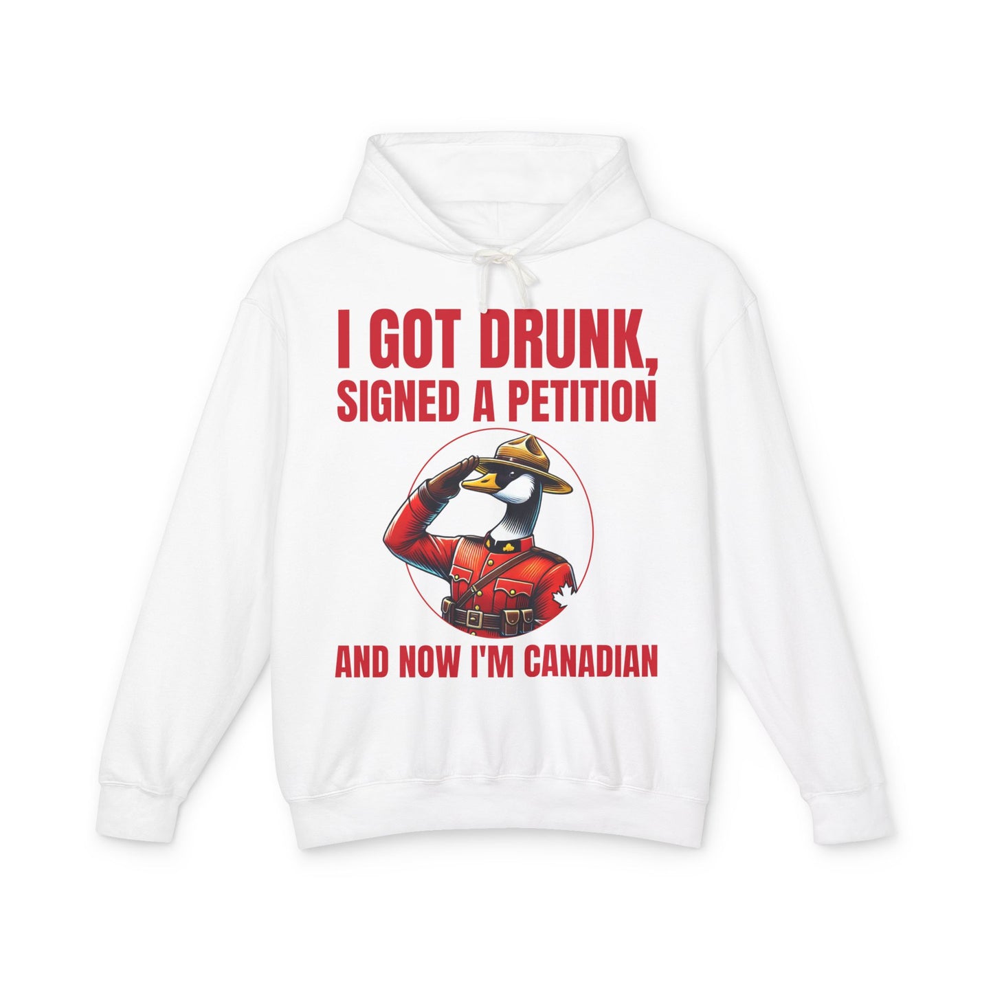 "Mountie Goose Salutes You" Unisex Lightweight Hooded Sweatshirt