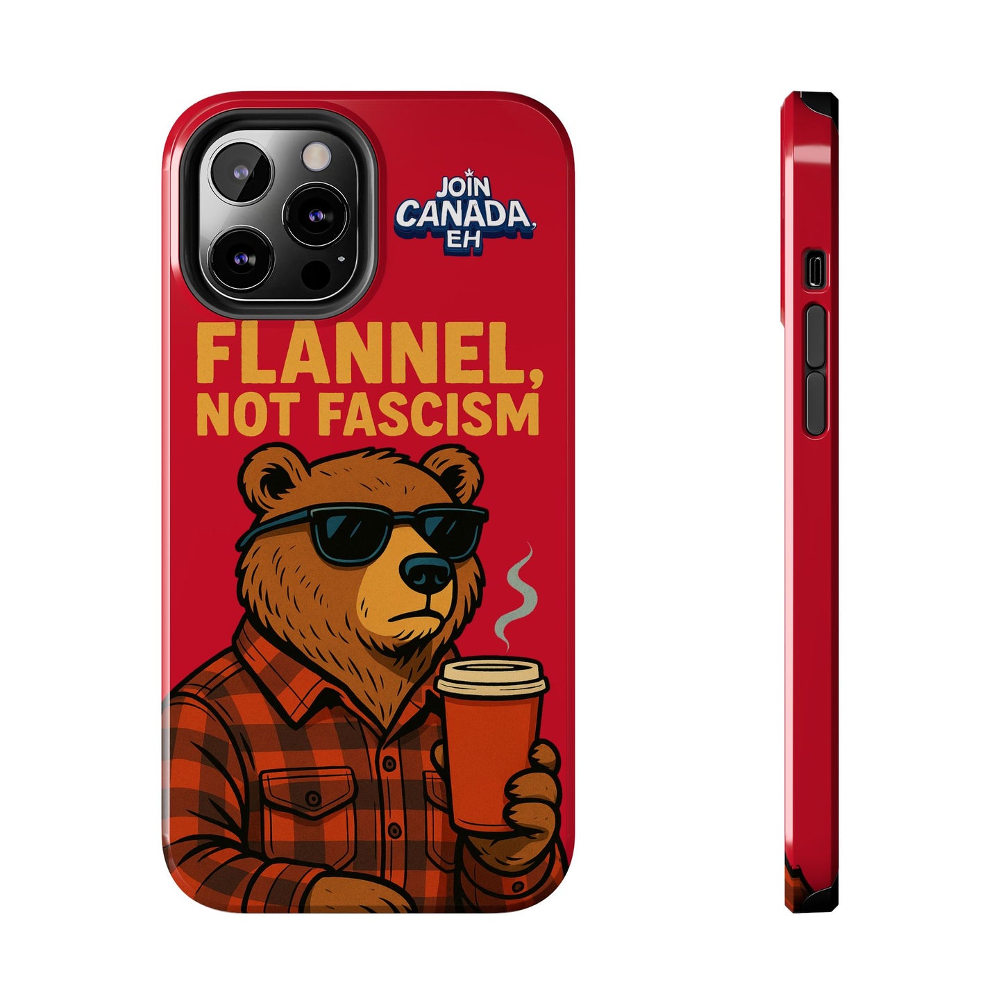 "Flannel, Not Fascism" Tough Phone Cases