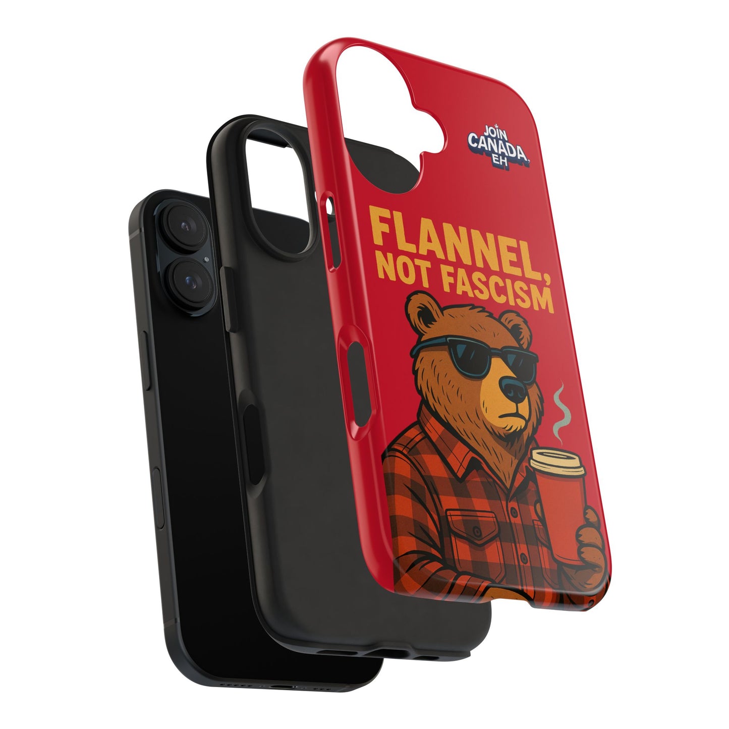 "Flannel, Not Fascism" Tough Phone Cases