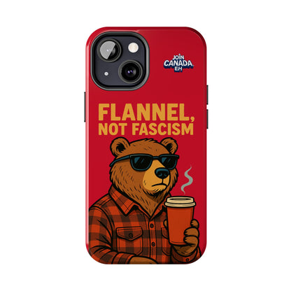 "Flannel, Not Fascism" Tough Phone Cases