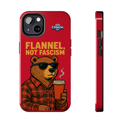 "Flannel, Not Fascism" Tough Phone Cases