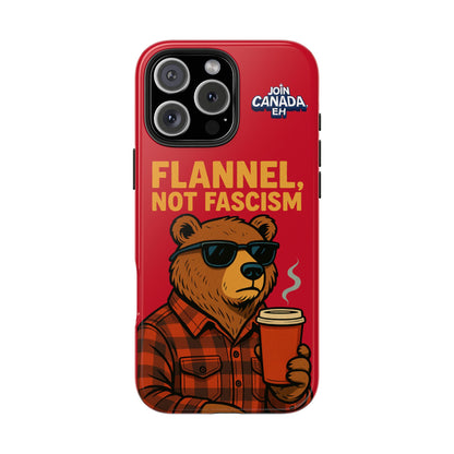 "Flannel, Not Fascism" Tough Phone Cases
